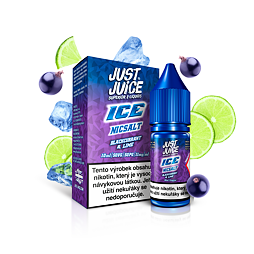 Just Juice Salt ICE Blackcurrant & Lime (Ledový černý rybíz & limetka) 10ml