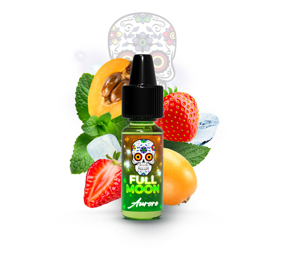 Příchuť Full Moon: Stellar Aurore (Svěží jahoda s lokvátem a mátou)