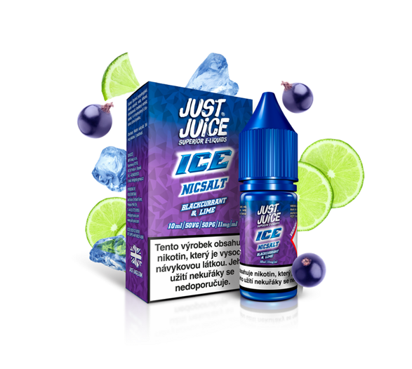 Just Juice Salt ICE Blackcurrant & Lime (Ledový černý rybíz & limetka) 10ml