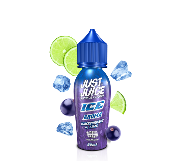 Příchuť Just Juice S&V: ICE Blackcurrant & Lime (Ledový černý rybíz & limetka) 20ml