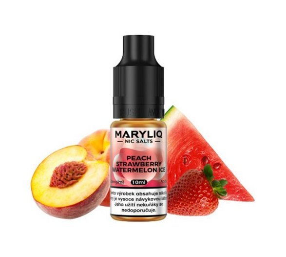 Maryliq Salt Peach Strawberry Watermelon Ice (Broskev, jahoda a vodní meloun) 10ml