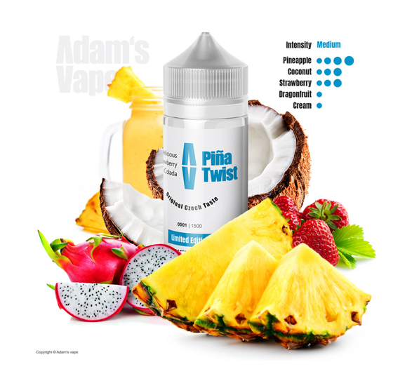 Příchuť Adams vape S&V: Pina Twist 2023 LE (Pina Colada s ovocem) 20ml