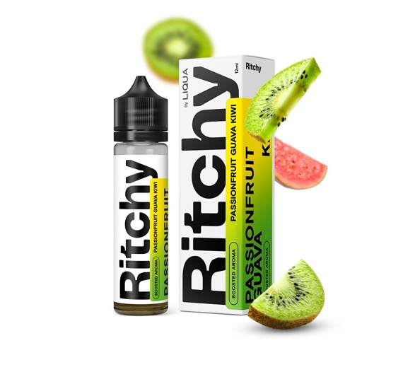 Příchuť Ritchy S&V: Passionfruit Guava Kiwi (Svěží marakuja, guava a kiwi)