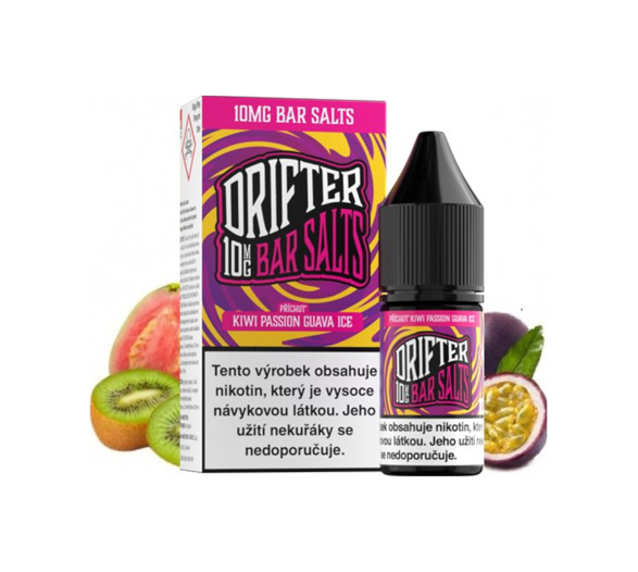 Drifter Bar Salts Kiwi Passion Guava Ice (Ledové kiwi, marakuja a guava) 10ml