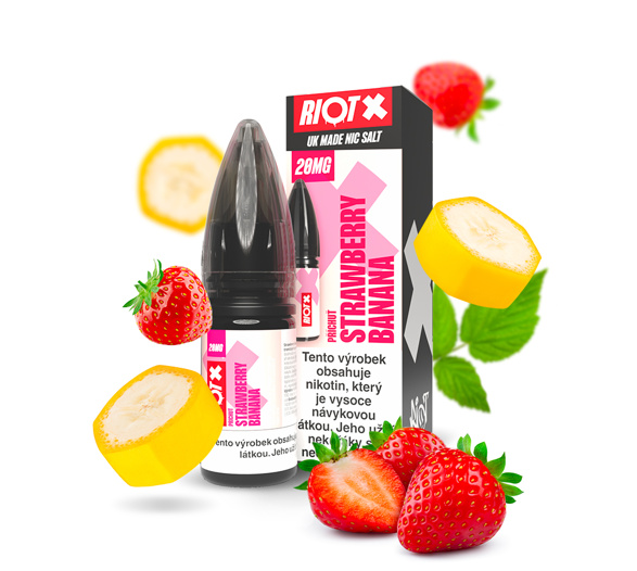 RIOT X Salt Strawberry Banana (Jahoda a banán) 10ml