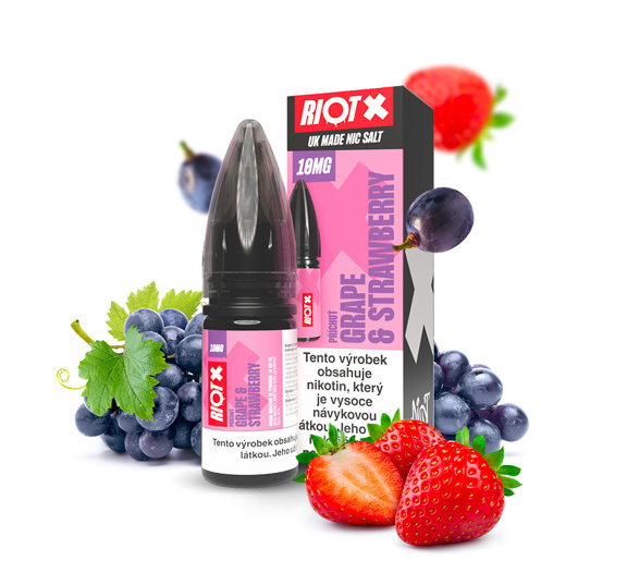 RIOT X Salt Grape & Strawberry (Hroznové víno a jahoda) 10ml
