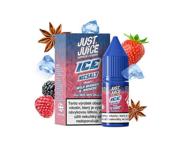 Just Juice Salt ICE Wild Berries & Aniseed (Ledové lesní ovoce s anýzem) 10ml