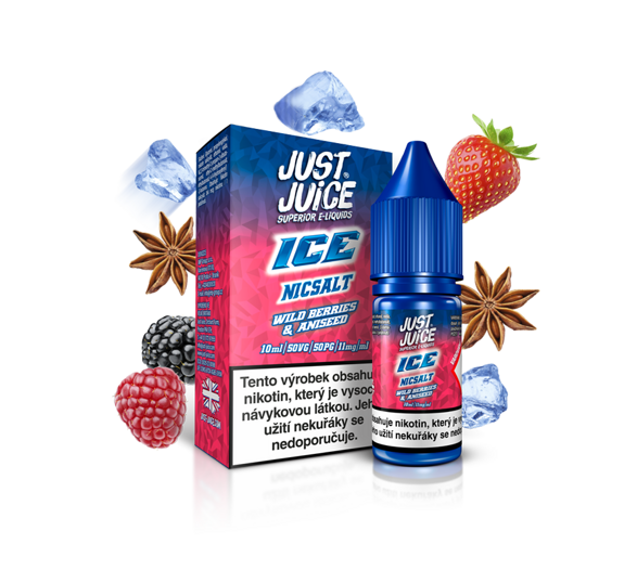 Just Juice Salt ICE Wild Berries & Aniseed (Ledové lesní ovoce s anýzem) 10ml