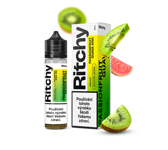 Příchuť Ritchy S&V: Passionfruit Guava Kiwi (Svěží marakuja, guava a kiwi)