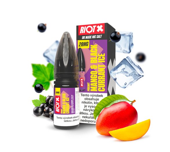 RIOT X Salt Mango & Blackcurrant Ice (Ledové mango a černý rybíz) 10ml