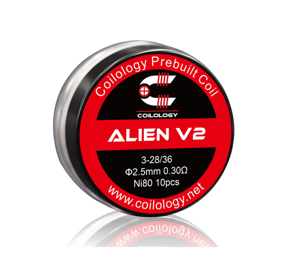 Předmotané spirálky Coilology Alien V2 Ni80 (0,3ohm) (10ks)