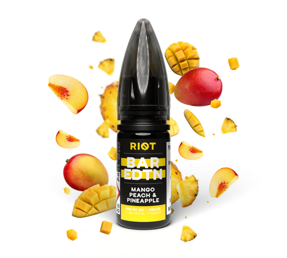 Riot BAR EDTN Salt Mango Peach Pineapple (Mango, broskev a ananas) 10ml