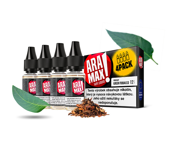 Aramax Green Tobacco (Kořeněný tabák) 4x10ml