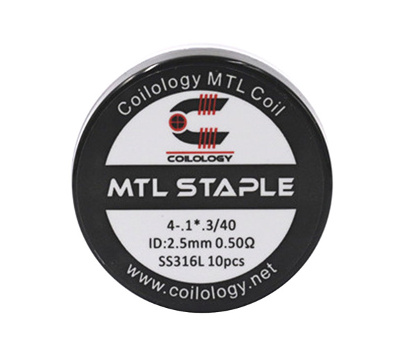 Předmotané spirálky Coilology MTL Series - MTL Staple SS316L (0,5ohm) (10ks)