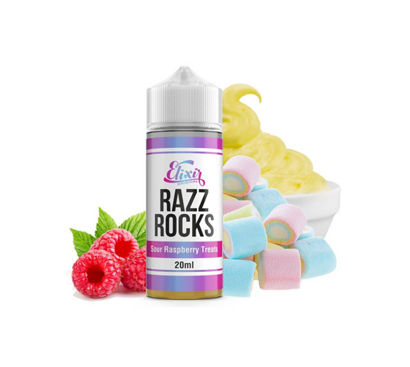 Příchuť Infamous Elixir S&V: Razzrocks (Maliny s pudinkem a marshmallows) 20ml