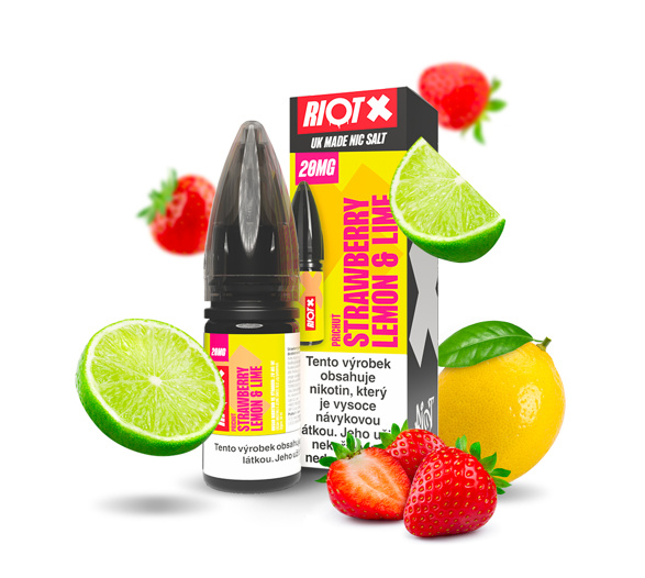 RIOT X Salt Strawberry Lemon & Lime (Jahoda, citron a limetka) 10ml