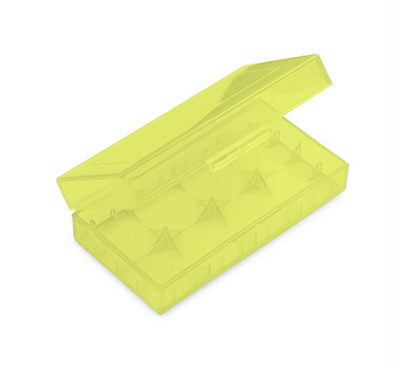 Plastové ochranné pouzdro pro baterie 2x18650 (Žluté)