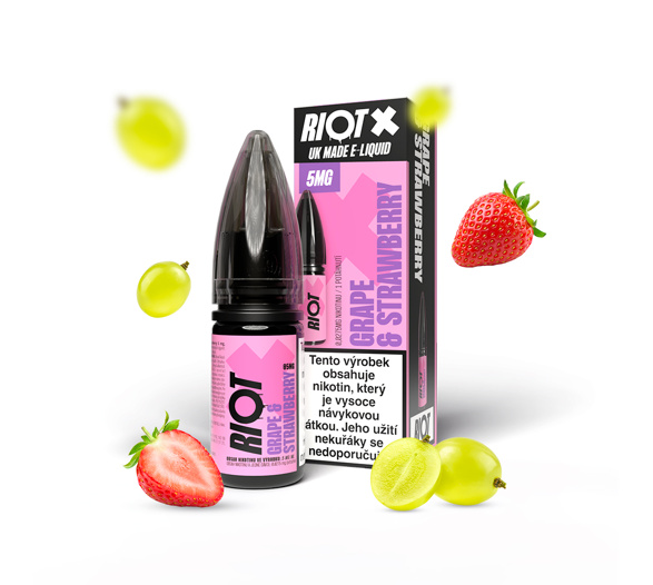 RIOT X Salt Grape & Strawberry (Hroznové víno a jahoda) 10ml