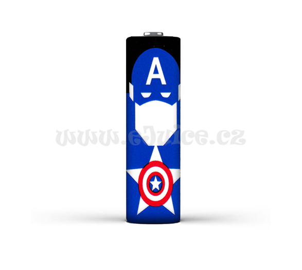 Smršťovací folie pro baterie 18650 s potiskem (Captain America)