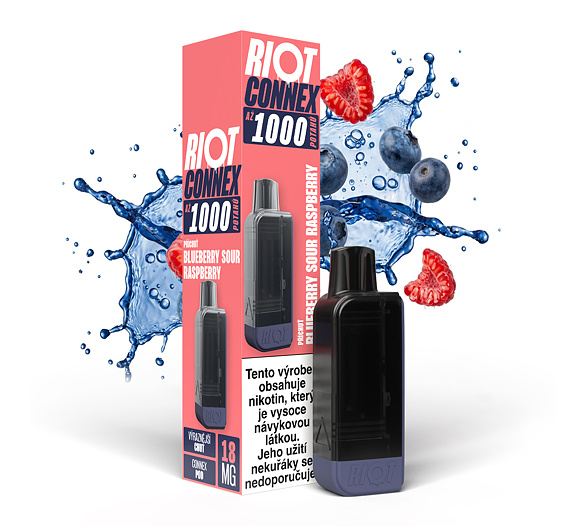 RIOT Connex 1000 předplněná kapsle (Blueberry Sour Raspberry) 1ks