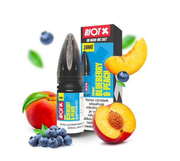 RIOT X Salt Blueberry & Peach (Borůvka a broskev) 10ml
