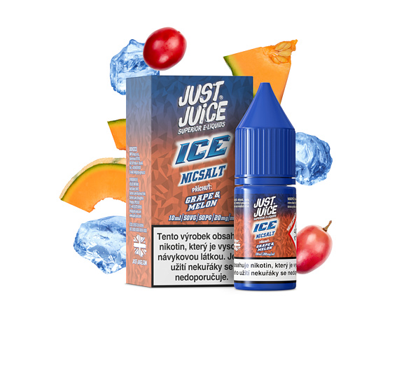 Just Juice Salt ICE Grape & Melon (Ledové hroznové víno & cukrový meloun) 10ml