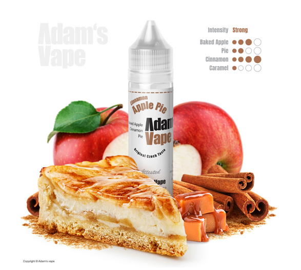 Příchuť Adams vape S&V: Cinnamon Apple Pie (Pečená jablka v karamelovém těstě se skořicí) 12ml