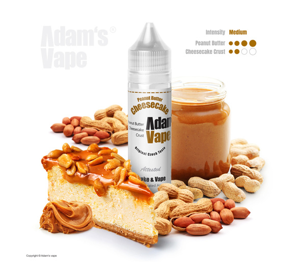 Příchuť Adams vape S&V: Peanut Butter Cheesecake (Oříšková bomba na sušenkovém základu) 12ml