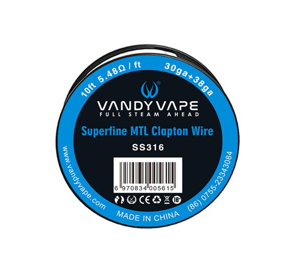 SS316L Superfine MTL Clapton - odporový drát 30GA + 38GA - Vandy Vape (3m)